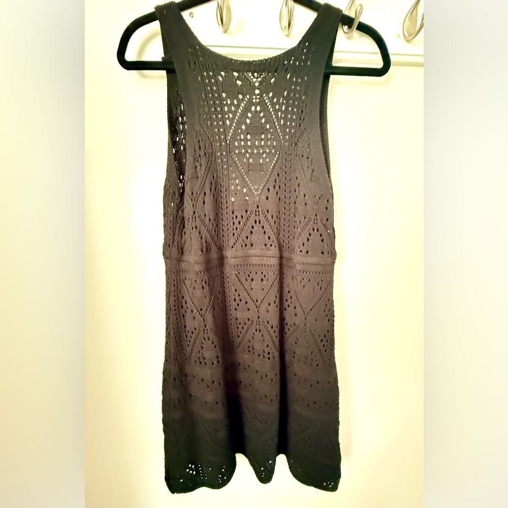 Black Crochet Sleeveless Dress
